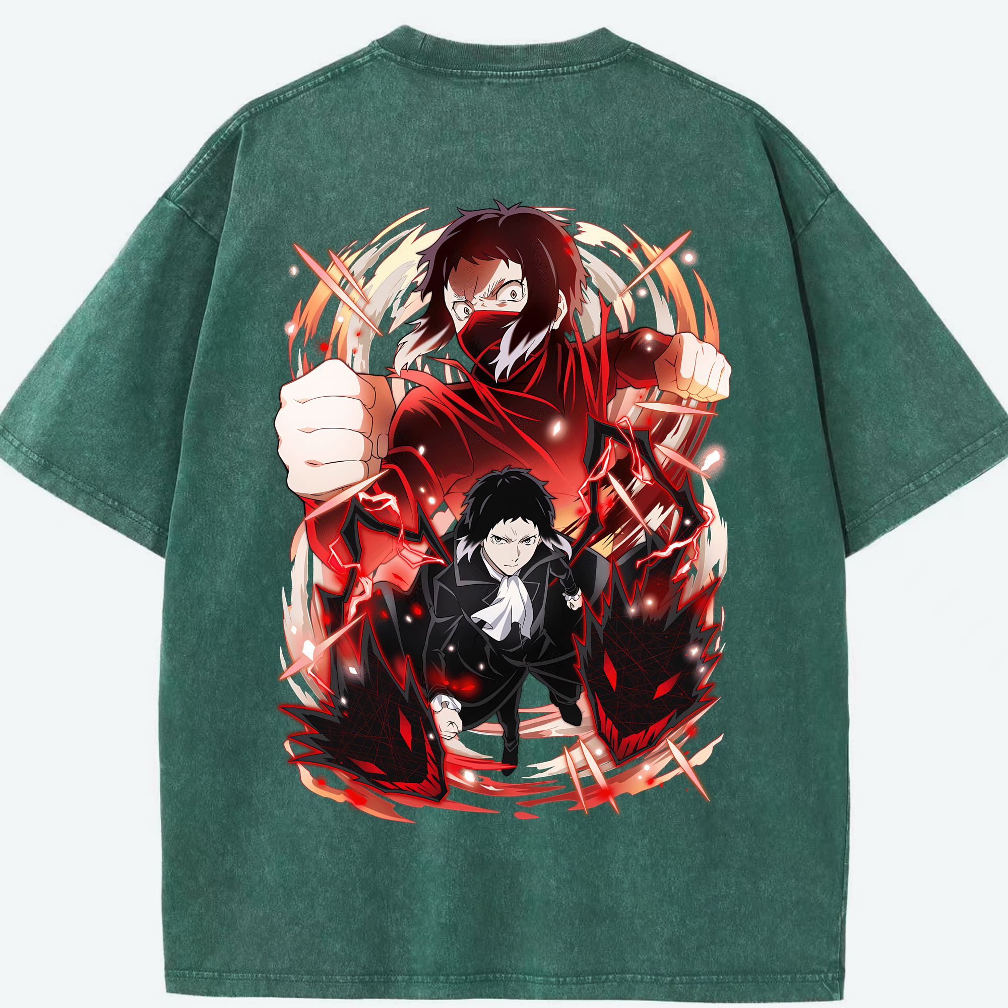 （画像用） 文豪ストレイドッグス Bungo Stray Dogs 綿100% ヴィンテージ風 半袖Tシャツ（背面プリント）